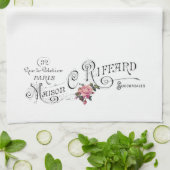 Gegraveerde  Franse typografie Theedoek (Gevouwen)