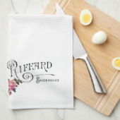 Gegraveerde  Franse typografie Theedoek (Quarter Fold)