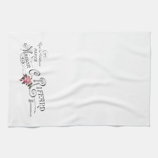 Gegraveerde  Franse typografie Theedoek (Horizontaal)