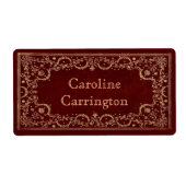 Gegraveerde Gilt Leather Effect Persoonlijke Bookp Etiket (Voorkant)
