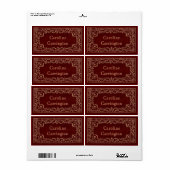 Gegraveerde Gilt Leather Effect Persoonlijke Bookp Etiket (Full Sheet)