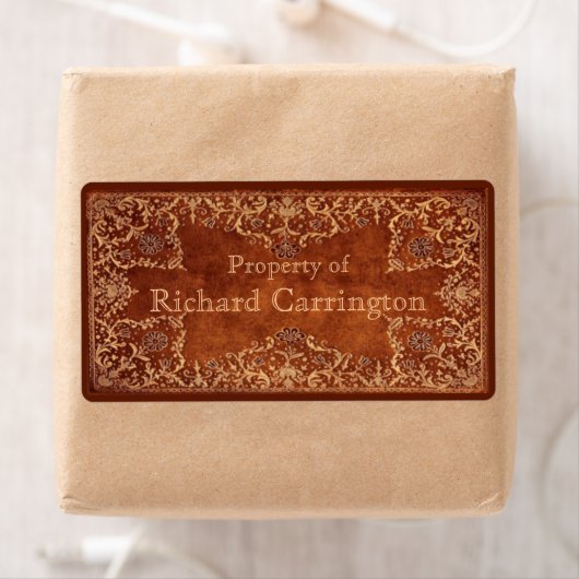 Gegraveerde Gilt Leather Effect Persoonlijke Stick Etiket (Insitu)