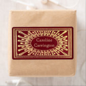Gegraveerde Gilt Leather Personal Bookplate Sticke Etiket (Insitu)