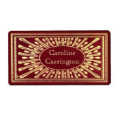 Gegraveerde Gilt Leather Personal Bookplate Sticke Etiket (Voorkant)