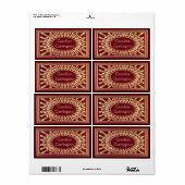 Gegraveerde Gilt Leather Personal Bookplate Sticke Etiket (Full Sheet)