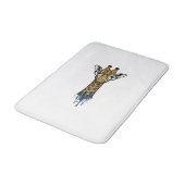 Gegraveerde Giraffe Met Bril Design_1 Badmat (Gekanteld)
