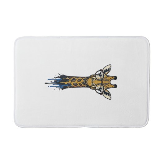 Gegraveerde Giraffe Met Bril Design_1 Badmat (Voorkant)