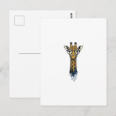 Gegraveerde Giraffe Met Bril Design_1 Briefkaart (Voorkant / Achterkant)