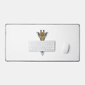 Gegraveerde Giraffe Met Bril Design_1 Bureaumat (Keyboard & Muis)