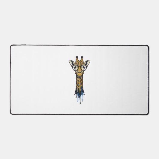 Gegraveerde Giraffe Met Bril Design_1 Bureaumat (Voorkant)