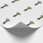 Gegraveerde Giraffe Met Bril Design_1 Cadeaupapier (Hoek)