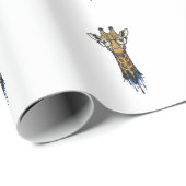 Gegraveerde Giraffe Met Bril Design_1 Cadeaupapier (Rol Hoek)