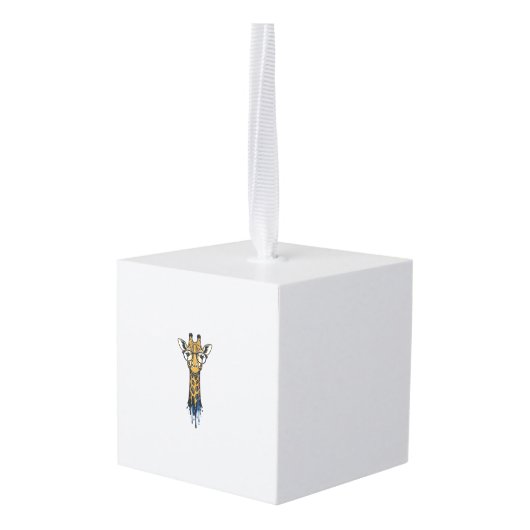 Gegraveerde Giraffe Met Bril Design_1 Decoratie (Achter hoekig)