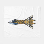 Gegraveerde Giraffe Met Bril Design_1 Fleece Deken (Voorkant (Horizontaal))