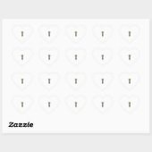 Gegraveerde Giraffe Met Bril Design_1 Hart Sticker (Vel)