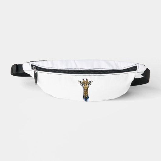 Gegraveerde Giraffe Met Bril Design_1 Heuptasje (Voorkant)