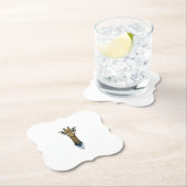 Gegraveerde Giraffe Met Bril Design_1 Kartonnen Onderzetters (Insitu)