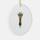 Gegraveerde Giraffe Met Bril Design_1 Keramisch Ornament (Rechts)