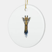 Gegraveerde Giraffe Met Bril Design_1 Keramisch Ornament (Links)