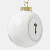 Gegraveerde Giraffe Met Bril Design_1 Keramische Bal Ornament (Links)