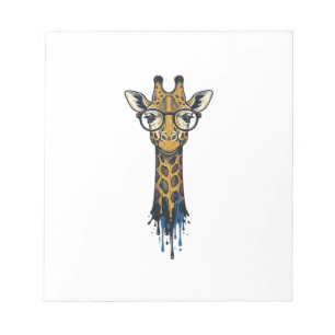 Gegraveerde Giraffe Met Bril Design_1 Notitieblok