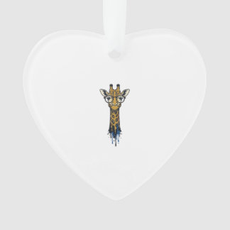 Gegraveerde Giraffe Met Bril Design_1 Ornament