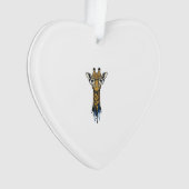 Gegraveerde Giraffe Met Bril Design_1 Ornament (voorkant)