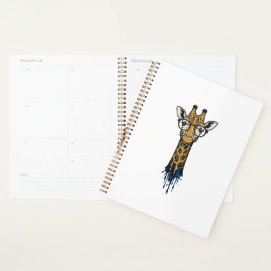 Gegraveerde Giraffe Met Bril Design_1 Planner (Display)