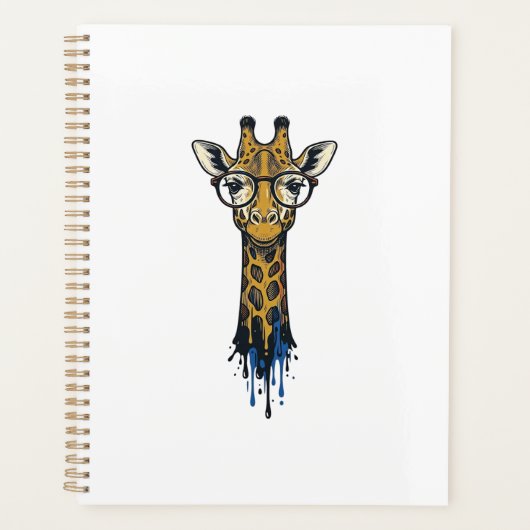 Gegraveerde Giraffe Met Bril Design_1 Planner (Voorkant)