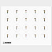 Gegraveerde Giraffe Met Bril Design_1 Ronde Sticker (Vel)