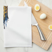 Gegraveerde Giraffe Met Bril Design_1 Theedoek (Quarter Fold)