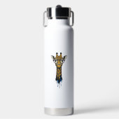 Gegraveerde Giraffe Met Bril Design_1 Waterfles (Voorkant)