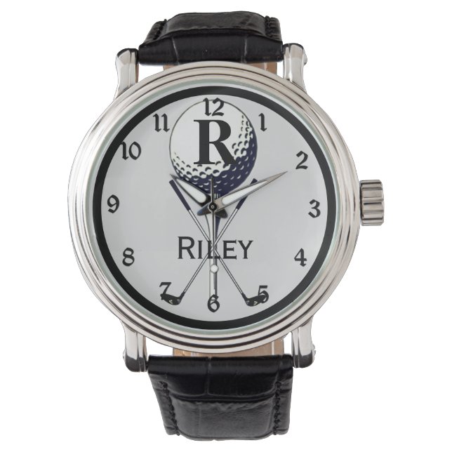 Gegraveerde golftee horloge (Voorkant)