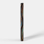 Gegraveerde golven: bronzen koper textuur iPhone hoesje (Rechterkant)