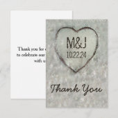 Gegraveerde Hart Berk Huwelijk Dank Je Bedankkaart (Voorkant / Achterkant)