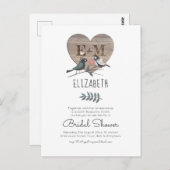 Gegraveerde Hart Bos Bruiloft Bruidsfeest Briefkaart (Voorkant / Achterkant)