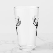 Gegraveerde hertenkop uit de oude doos glas (Rechts)