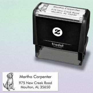 Gegraveerde Honden Zelfinkende Retouradres Stempel