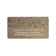 Gegraveerde Houten Bloemen Rustieke Bruiloft