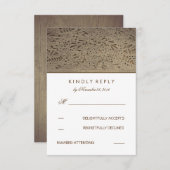 Gegraveerde Houten Rustieke Bloemen Bruiloft RSVP  (Voorkant / Achterkant)