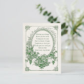  gegraveerde Ierse zegelbewaarder met Floral Lijst Briefkaart (Staand voorkant)