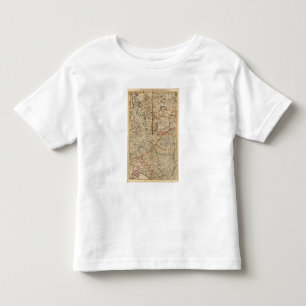 Gegraveerde kaart van de bossen in Duitsland Kinder Shirts