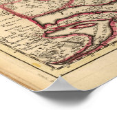 Gegraveerde kaart van de bossen in Duitsland Poster (Hoek)