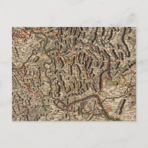 Gegraveerde kaart van de Rijnriviervallei