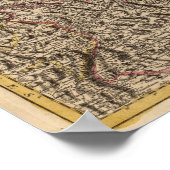 Gegraveerde kaart van de Rijnriviervallei Poster (Hoek)