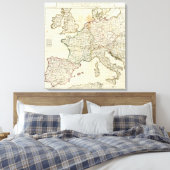 Gegraveerde Kaart van Europa Canvas Afdruk (Insitu (Slaapkamer))
