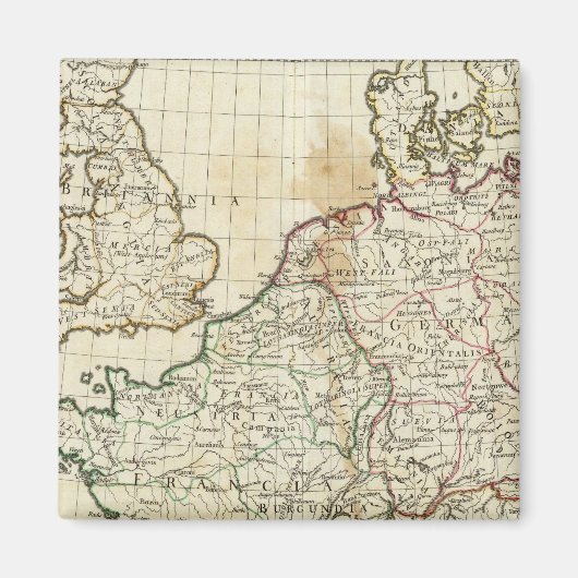 Gegraveerde Kaart van Europa Magneet (Voorkant)