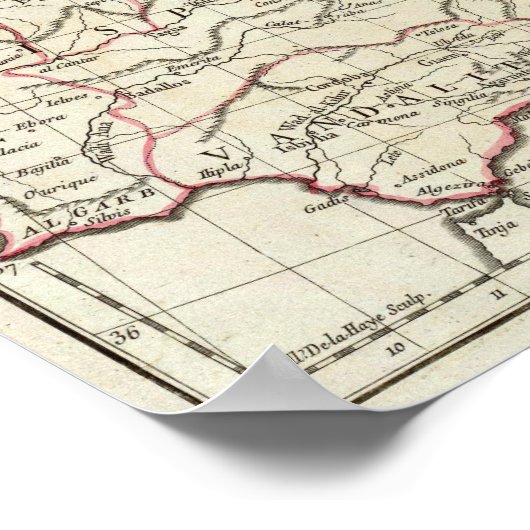 Gegraveerde Kaart van Europa Poster (Hoek)