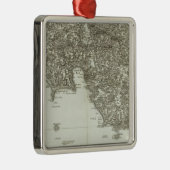 Gegraveerde kaart van France 2 Metalen Ornament (Rechts)