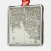 Gegraveerde kaart van France 2 Metalen Ornament (Links)